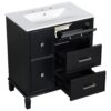 Bathroom Vanity With Ceramic Sink, Flip Out Drawer Design For Plumbing, Soft Close Drawers - Black - Image 16