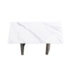 63" Modern Artificial Stone White Straight Edge Black Metal Leg Dining Table - White / Black - Image 4