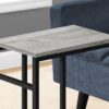 Accent Table, C - Shaped, Contemporary And Modern - Gray / Black - Image 2