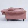 Contemporary Letter Striped Fabric Multi Functional Sofa Bed With Adjustable Armrests And Backrests - Pink - Image 15