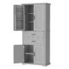 Elegant Storage Cabinet With Multi Functional Space, 2 Drawers With Slide Rails, Adjustable Shelf - Gray - Image 15