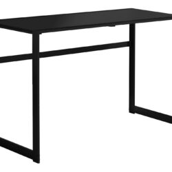 Computer Desk For Home Office, Laptop, Tempered Glass, Contemporary & Modern - Black