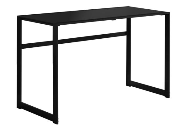 Computer Desk For Home Office, Laptop, Tempered Glass, Contemporary & Modern - Black