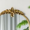 Arched Wall Mirror With Metal Frame, Wall Mirror For Living - Gold - Image 7