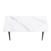 70.87" Modern Artificial Stone White Straight Edge Black Metal Leg Dining Table, Can Accommodate 6-8 People - White / Black - Image 4