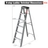 Fibreglass Step Ladder 6 Foot 250Lbs - Gray - Image 13