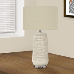 Contemporary Lighting, Table Lamp, Ceramic, Resin - Cream