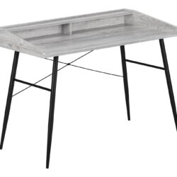 Computer Desk For Home Office, Storage Shelves, Versatile Placement - Gray