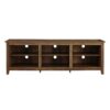 Modern Transitional 3 Shelf Open Storage 70" TV Stand For 80" TVs - Rustic Oak - Image 2