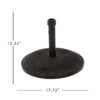 Stylish Concrete Umbrella Base With Iron Support Pole - Black - Image 3