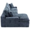 Cloud Sectional Sofa Upholstered Sofa Couch With Double-Layer Cushion And Side Pockets - Blue - Image 24