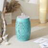 Ruby - Mosaic Style Side Table With Ceramic Tile And Iron Frame - Teal - Image 4