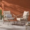 Bruce - Outdoor Club Chair Set With Water Resistant Cushions Rattan And Iron - Brown - Image 2