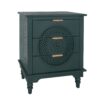 Hollow Carved 3 Drawer Dresser With Metal Handles, Storage Chest For Living Room Or Bedroom - Blackish Green - Image 6