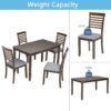 5 Pieces Modern Dining Set, Rectangular Wooden Dining Table With 4 Upholstered Chairs For Kitchen, Dining Room - Walnut - Image 8