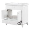 Bathroom Vanity With Sink, Bathroom Cabinet With Two Doors And One Drawer, White - Image 18
