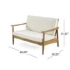 2 Piece Patio Set With Slatted Back Loveseat And Coffee Table - Teak - Image 3