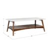 Mid - Century Modern Coffee Table Lower Shelf - Off White / Pecan - Image 3