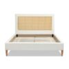 Haley - Queen Upholstered Cane Back Platform Bed - Antique White - Image 5