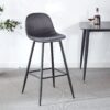 Bar Stool (Set of 2) Modern Counter Bar Height Chair With Back, Sturdy Metal Legs & Footrests, Island Stool For Kitchen Bar - Gray - Image 3