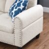 Alger - Wide Left Hand Facing Sofa & Chaise With Ottoman - Beige - Image 7