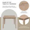 6 Piece Dining Set Classic And Traditional Style, Includes Dining Table, 4 Upholstered Chairs & Bench - Natural Wash - Image 5