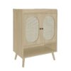 2 Door Shoe Rack, Freestanding, Modern Shoe Storage Cabinet, For Entryway - Natural - Image 6