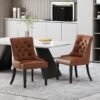 Cheney - Contemporary Dining Chair (Set of 2) With Tufted Design - Light Brown - Image 4