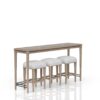 Glass Console Table With 3 Stools - Frosted - Image 2