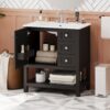 Transitional Style Bathroom Vanity Cabinet Combo With Ceramic Sink, Soft Close Door - Black - Image 3