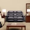2 Seat Reclining Loveseat With Middle Console Slipcover, Stretch Loveseat Reclining Sofa Covers - Black - Image 4