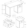 Computer Desk, Home Office, Laptop, Left, Right Set-Up, Storage Drawers, Work, Marble Look Laminate, Contemporary, Modern - White - Image 5