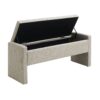 Modern Bed End Bench With Storage, Upholstered Large Foot Rest Stool, Comfy Window Vanity Bench For Living Room, Dorm, Coffee Table, Linen - Light Gray - Image 7