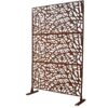 Outdoor & Indoor Privacy Screen Metal Privacy Screen, Freestanding Decorative Privacy Screen For Deck Balcony Patio - Rust Red - Image 5