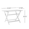Blissique - Outdoor Foldable Wood Dining Table With Slat Design - White - Image 3