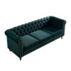 Chesterfield - Velvet Sofa 84.65" For Living Room - Green - Image 4