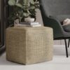 Delilah - Square Woven Pouf - Natural - Image 5