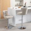 Swivel Barstools Adjusatble Seat Height From 25-33", Modern Upholstered Chrome Base Bar Stools With Backs Comfortable Tufted For Home Pub And Kitchen Island - Beige - Image 18