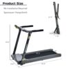 Folding Electric 3.5Hp Treadmill Medium Running Machine Motorised Gym 330Lb, Portable Compact Treadmill Foldable For Home Gym Fitness Workout Jogging Walking, Electric Motorized Power 14Km / H - Gray - Image 8