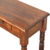 Turned Legs 3 Drawer Console - Brown - Image 6