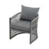 Modern Curved Aluminum Lounge Chair With Rope Weave Design And Cushioned Comfort (Set of 2) - Gray - Image 4