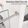 Frameless Single Sliding Shower Door With Bypass Design Clear Tempered Glass - Brushed Nickel - Image 5