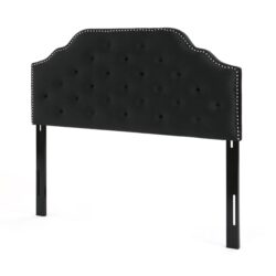 Charismatic - Queen & Full Size Headboard With Button Tufting And Nailhead Trim - Black