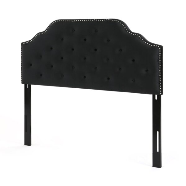 Charismatic - Queen & Full Size Headboard With Button Tufting And Nailhead Trim - Black