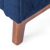 Mid Century Modern Club Chair With Upholstery And Rubberwood Legs - Navy Blue - Image 11