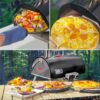 Pizza Oven Outdoor 12" Automatic Rotatable Pizza Ovens Portable Stainless Steel Wood Fired Pizza Oven Pizza Maker With Built-In Thermometer Pizza Cutter Carry Bag - Black - Image 15