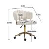 Modern Home Office Desk Chair With Wheels, Swivel, Height Adjustable - Beige - Image 3
