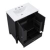 Vintage Style 30" Bathroom Vanity With Sink, Multi Functional Storage, Soft Closing Door - Black - Image 12