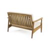 2 Piece Patio Set With Slatted Back Loveseat And Coffee Table - Teak - Image 6