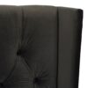 David - King Tufted Wingback Bed - Dark Charcoal Gray - Image 5